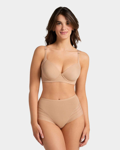 Panty faja clásico con compresión moderada de abdomen y bandas en tul