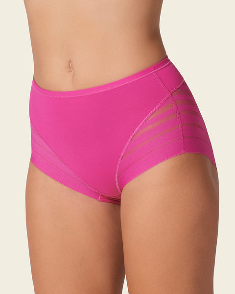 Panty faja clásico con compresión moderada de abdomen y bandas en tul#color_941-fucsia