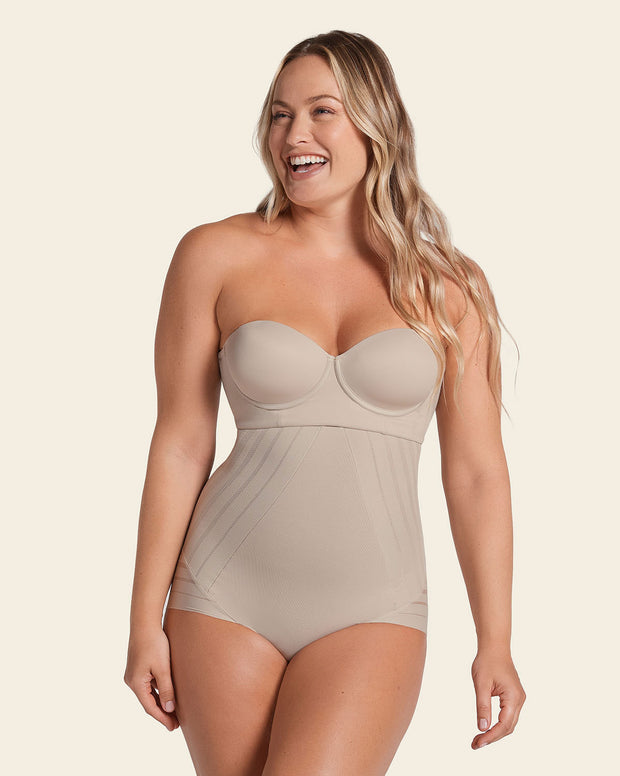 Panty faja busto libre de compresión de abdomen invisible en piernas