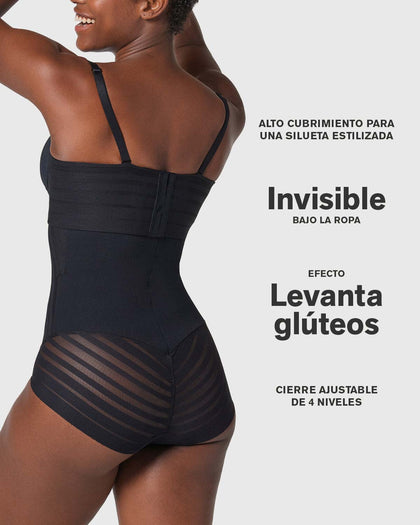 Panty faja busto libre de compresión de abdomen invisible en piernas#color_700-negro