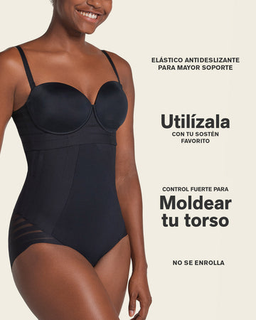 Panty faja busto libre de compresión de abdomen invisible en piernas#color_700-negro
