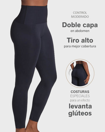 Legging deportivo tiro alto de compresión y de secado rápido#color_700-negro