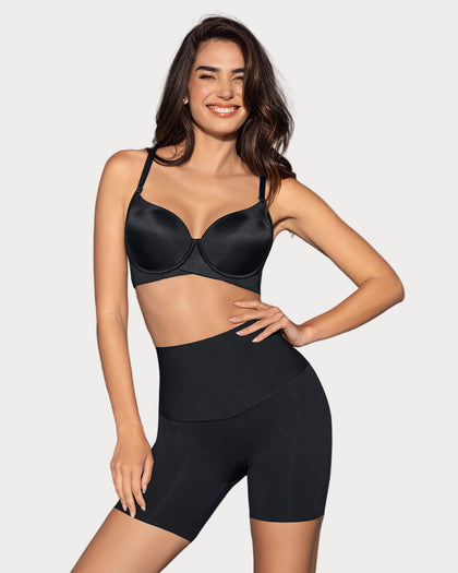 Short de compresión de abdomen y cintura que disimula la celulitis#color_700-negro