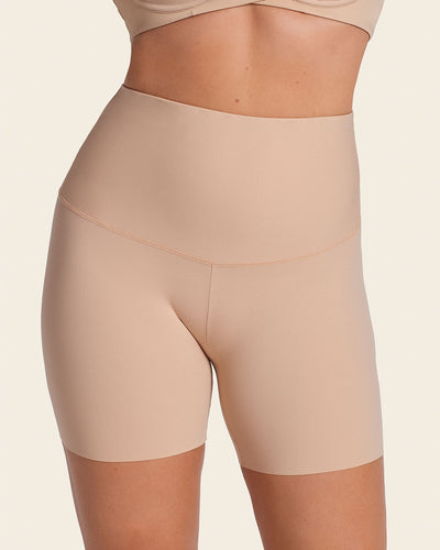 Leonisa Pantalones cortos de compresión moderada de cintura alta para  mujer, faja moldeadora con control de abdomen