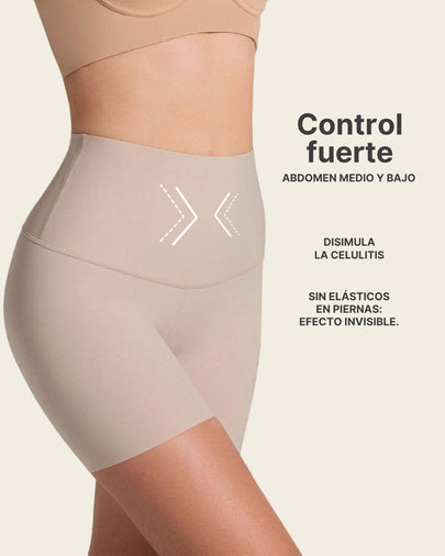 Short de compresión de abdomen y cintura que disimula la celulitis#color_802-cafe-claro