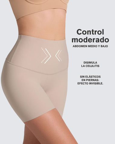 Short de compresión de abdomen y cintura que disimula la celulitis#color_802-cafe-claro