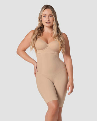 Faja pantalón de tiro alto con compresión en abdomen y cintura#color_801-cafe-medio