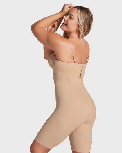 Faja pantalón de tiro alto con compresión en abdomen y cintura#color_801-cafe-medio