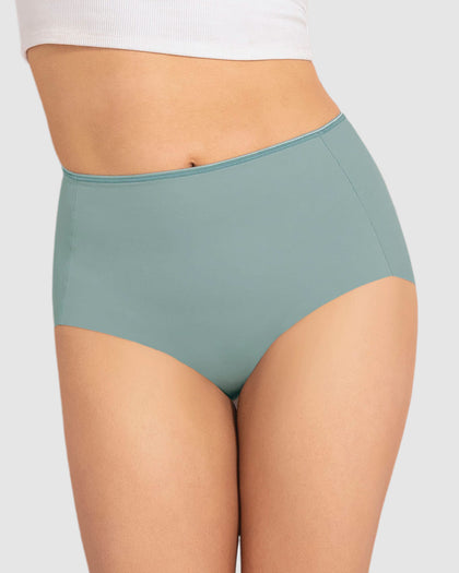 Panty clásico efecto invisible de compresión fuerte en abdomen#color_727-verde-medio