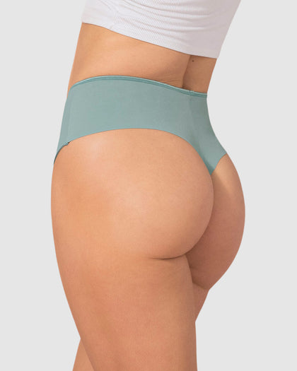 Panty faja brasilera de compresión fuerte tiro alto#color_727-verde-medio
