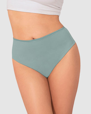 Panty faja brasilera de compresión fuerte tiro alto#color_727-verde-medio