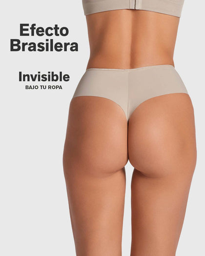 Panty faja brasilera de compresión fuerte tiro alto#color_875-cafe-oscuro