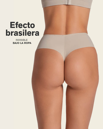 Panty faja brasilera de compresión fuerte tiro alto#color_802-cafe-claro