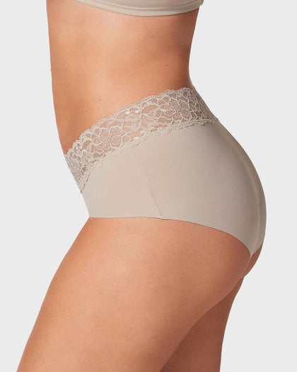 Panty hípster en tela ultraliviana con franja de SmartLace®#color_802-cafe-claro