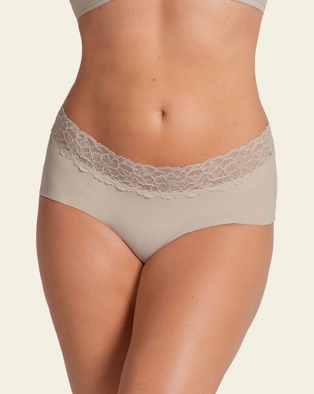 Panty hípster en tela ultraliviana con franja de SmartLace®