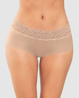 Panty hípster en tela ultraliviana con franja de SmartLace®#color_802-cafe-claro