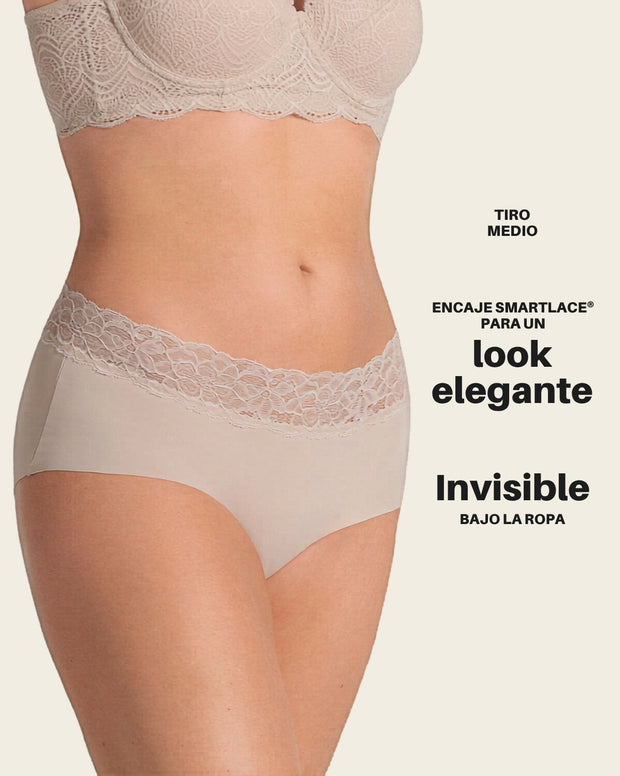 Panty hípster en tela ultraliviana con franja de SmartLace®