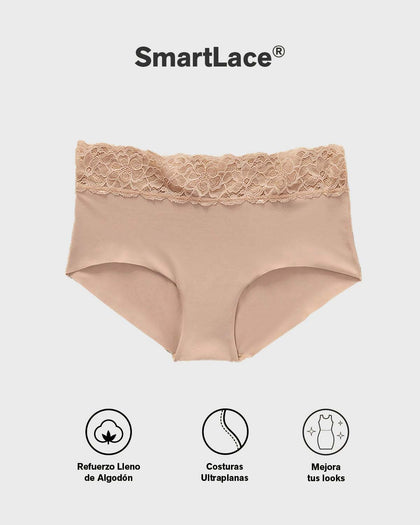 Panty hípster en tela ultraliviana con franja de SmartLace®#color_802-cafe-claro