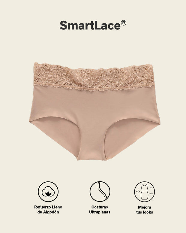 Panty hípster en tela ultraliviana con franja de SmartLace®
