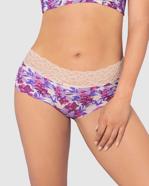 Panty hípster en tela ultraliviana con franja de SmartLace®#color_a46-estampado-manchas-morados