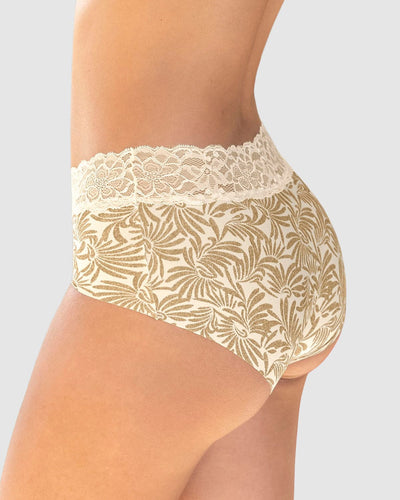 Panty hípster en tela ultraliviana con franja de SmartLace®#color_a70-estampado-dorado