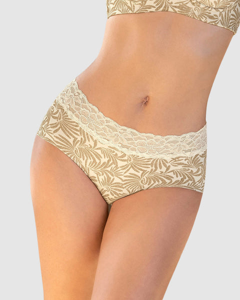 Panty hípster en tela ultraliviana con franja de SmartLace®#color_a70-estampado-dorado