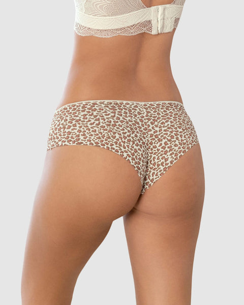 Sexy panty cachetero en tela ultraliviana con encaje comodidad total#color_395-estampado-leopardo