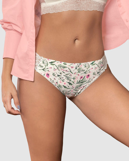 Brasilera invisible con toques de encaje en laterales#color_a67-marfil-mini-print