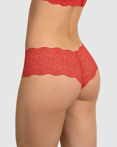 Panty estilo cachetero en encaje con transparencias y bordes redondeados#color_239-rojo