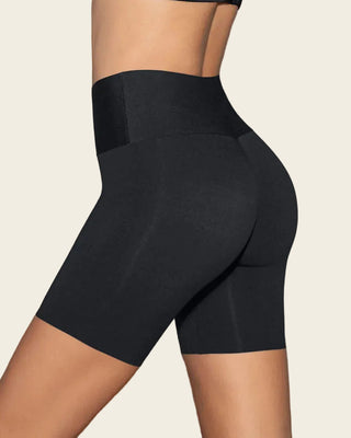 Short de compresión moderada aspecto invisible con fajón antideslizante#color_700-negro
