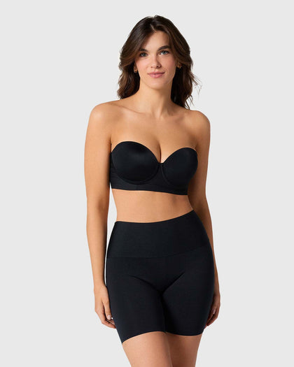 Short de compresión moderada aspecto invisible con fajón antideslizante#color_700-negro