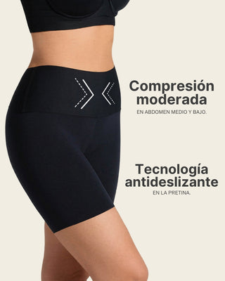 Short de compresión moderada aspecto invisible con fajón antideslizante#color_700-negro