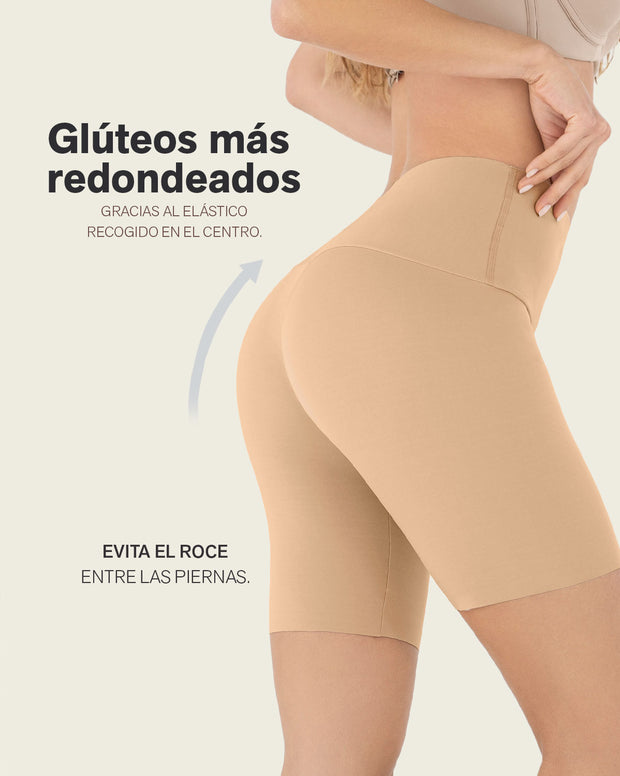 Short de control moderado aspecto invisible con fajón antideslizante