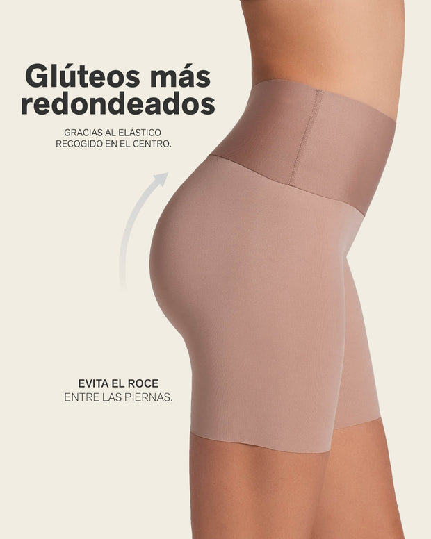 Short de control moderado aspecto invisible con fajón antideslizante