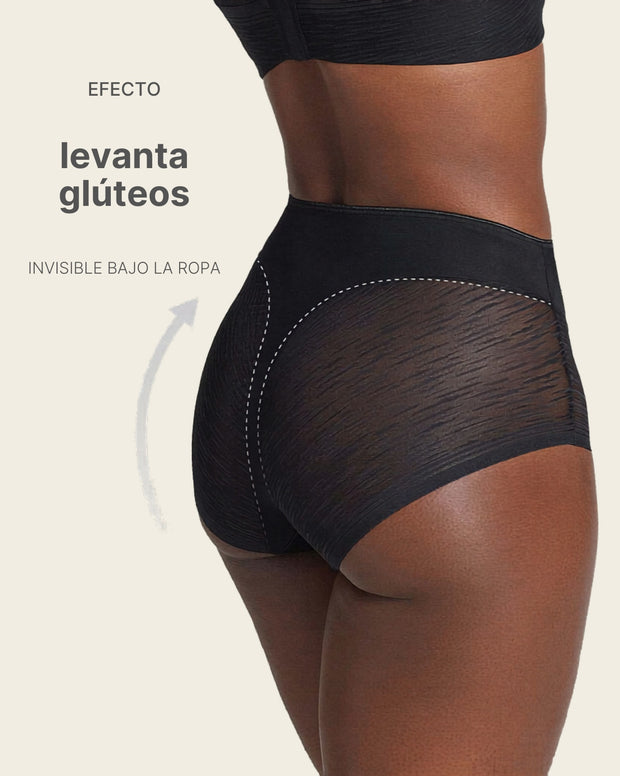 Panty faja clásico invisible con transparencias en glúteos y laterales