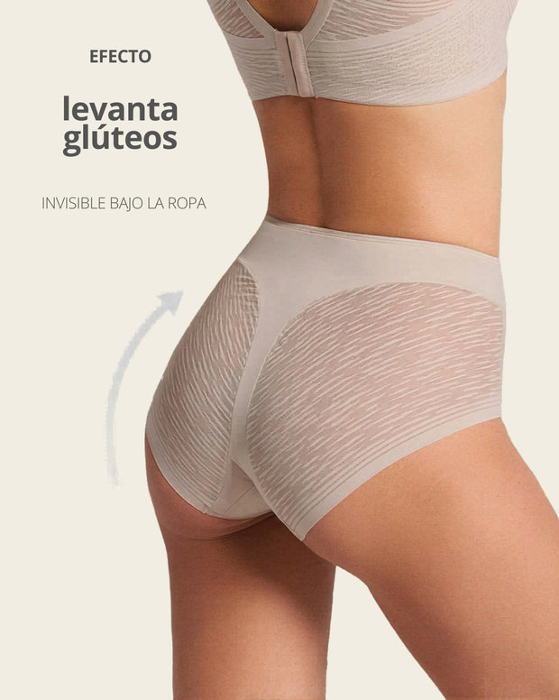 Panty faja clásico invisible con transparencias en glúteos y laterales