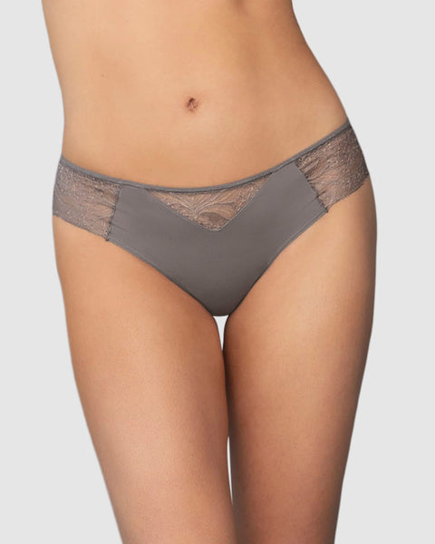 Panty estilo tanga brasilera con laterales y encaje#color_702-gris-oscuro