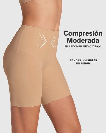 Panty short invisible de compresión de abdomen efecto levanta cola#color_801-cafe-medio