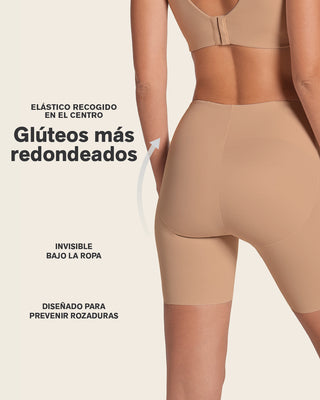 Panty short invisible de compresión de abdomen efecto levanta cola#color_801-cafe-medio