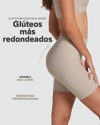 Panty short invisible de control moderado con realce de glúteos#color_802-cafe-claro