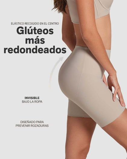 Panty short invisible de control moderado con realce de glúteos#color_802-cafe-claro