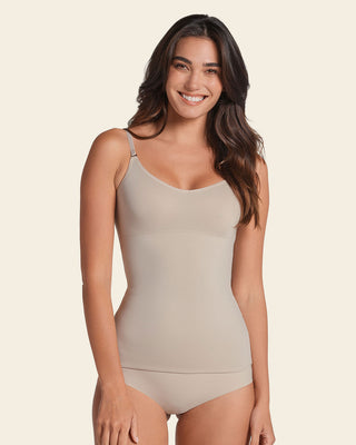 Camiseta multiusos de compresión de abdomen#color_802-cafe-claro