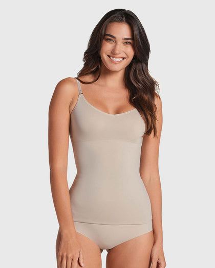 Camiseta multiusos de compresión de abdomen#color_802-cafe-claro