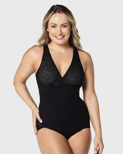 Faja tipo body de compresión de abdomen, bralette incorporado