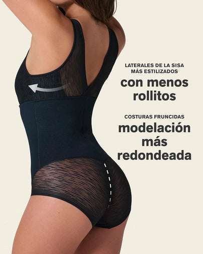 Faja tipo body con bralette incorporado con compresión de abdomen#color_700-negro