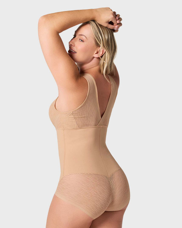 Faja tipo body de control de abdomen, bralette incorporado