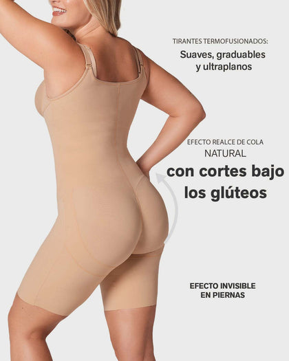 Body de Compresión Fuerte en Abdomen con Efecto Levanta Cola#color_801-cafe-medio