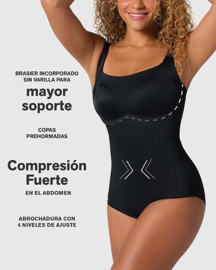 Body de compresión de abdomen con bra incorporado#color_700-negro