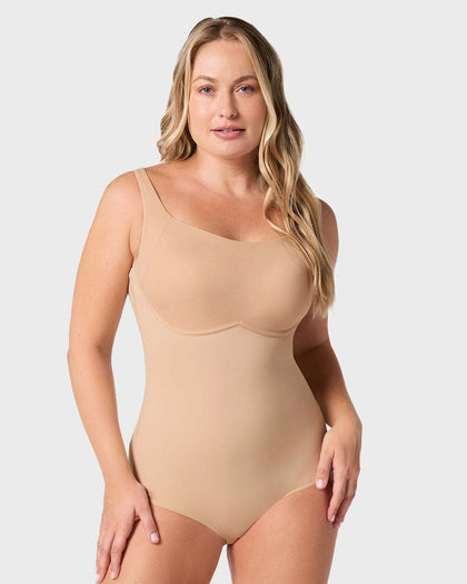 Body de compresión de abdomen con bra incorporado#color_801-cafe-medio