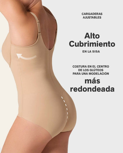 Body de compresión de abdomen con bra incorporado#color_801-cafe-medio
